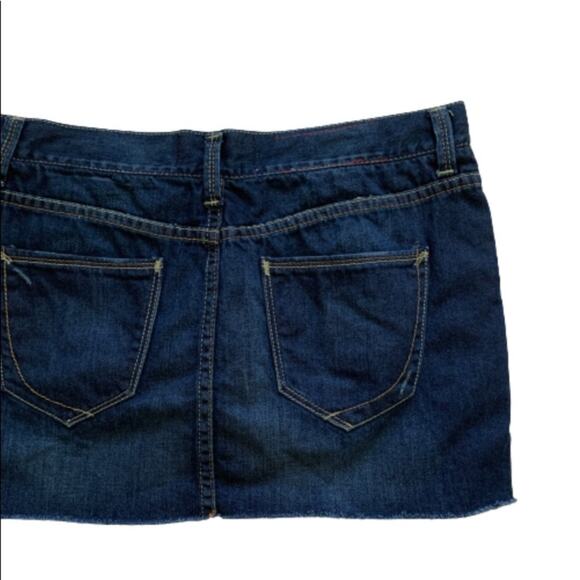 Paper Denim & Cloth Skirt Vanessa Dark Wash Distressed Jean Mini Skirt Size 28 - Picture 8 of 12